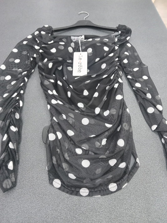 LE RÔBE blusa pois B/N