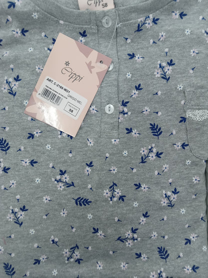 Pigiama donna Cippi interlock grigio mel.