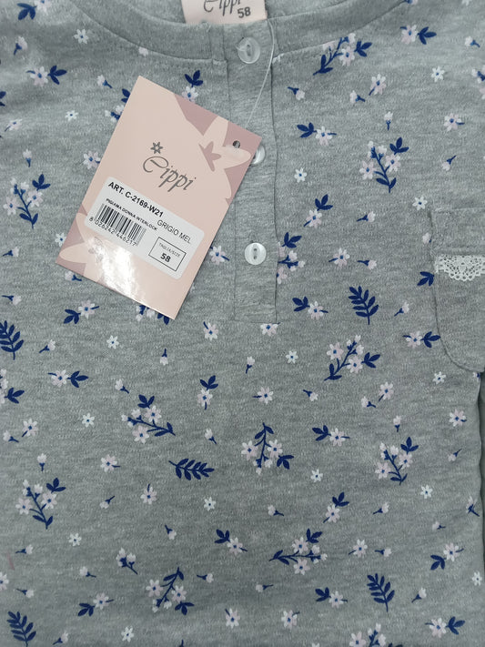 Pigiama donna Cippi interlock grigio mel.
